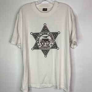 Vintage FOTL Best Eau Claire County Sheriff White TShirt Size XL